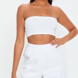 Missguided White Basic Bandeau Top